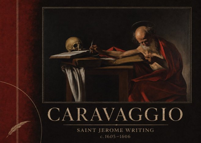 Michelangelo Merisi da Caravaggio Saint Jerome Writing I No2 - Plakát