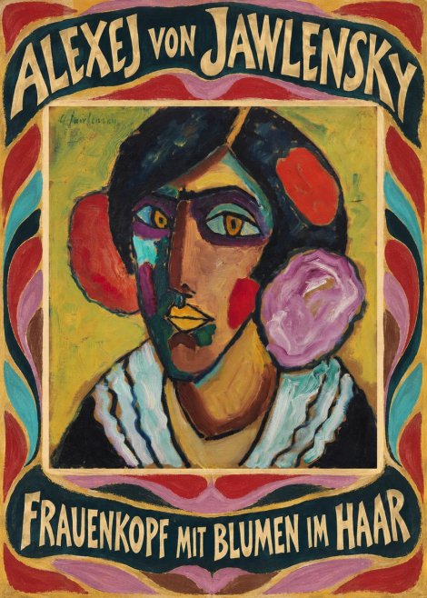 Alexej von Jawlensky Frauenkopf Mit Blumen Im Haar No4 - Plakát