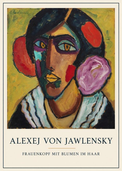 Alexej von Jawlensky Frauenkopf Mit Blumen Im Haar No5 - Plakát
