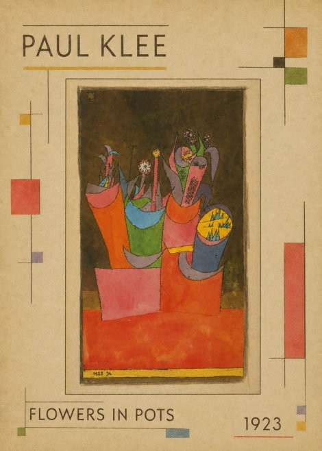 Paul Klee Flowers in Pots No1 - Plakát