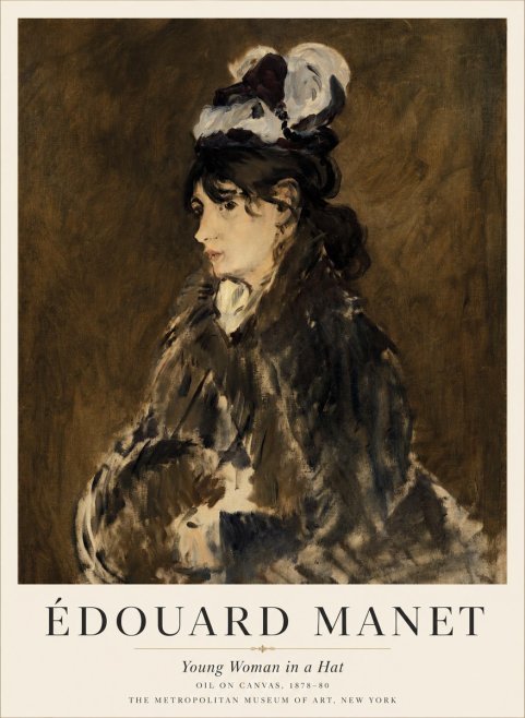 Édouard Manet Young Woman in a Hat I No2 - Plakát