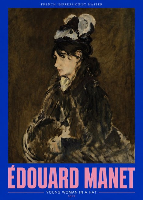 Édouard Manet Young Woman in a Hat I No3 - Plakát
