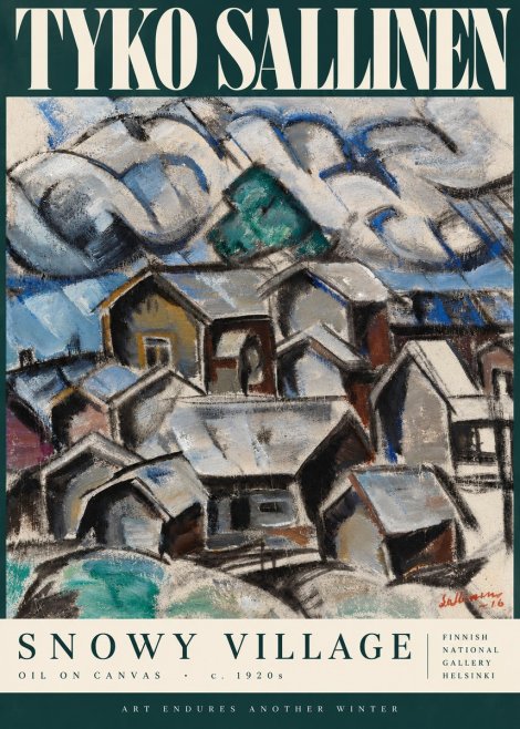 Tyko Sallinen Snowy Village No4 - Plakát