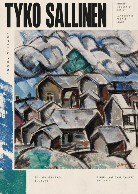 Tyko Sallinen Snowy Village No5 - Plakát