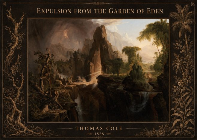 Thomas Cole Expulsion from the Garden of Eden II No6 - Plakát