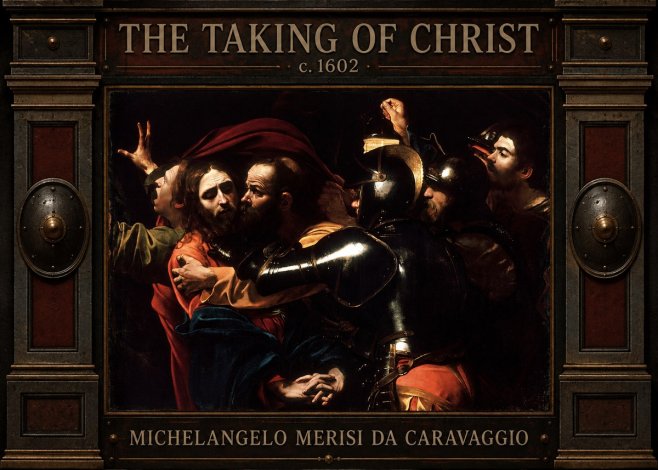 Michelangelo Merisi da Caravaggio The Taking of Christ II No4 - Plakát