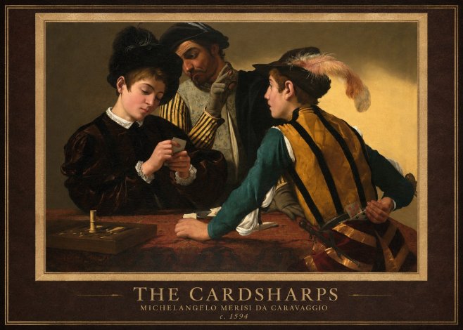 Michelangelo Merisi da Caravaggio The Cardsharps III No1 - Plakát