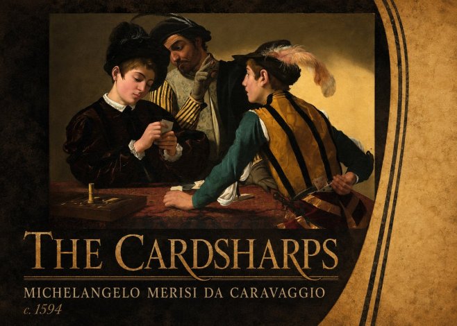 Michelangelo Merisi da Caravaggio The Cardsharps III No2 - Plakát