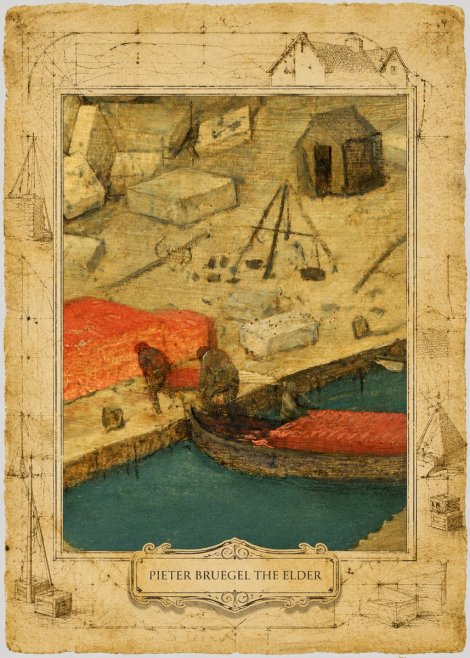 Pieter Bruegel A Harbor Scene Detail No3 - Plakát