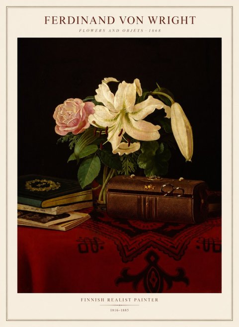 Ferdinand von Wright Flowers and Objets No1 - Plakát