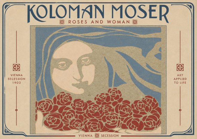 Koloman Moser Roses and Woman No4 - Plakát