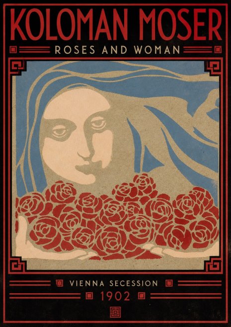 Koloman Moser Roses and Woman No5 - Plakát