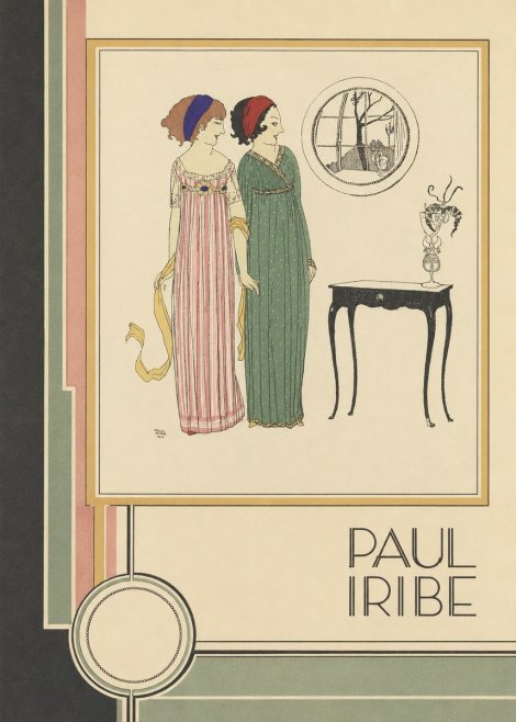 Paul Iribe Two Women in Elegant Dresses No2 - Plakát