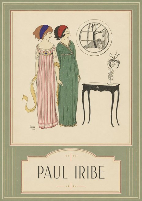 Paul Iribe Two Women in Elegant Dresses No5 - Plakát