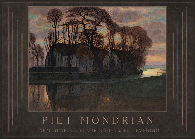 Piet Mondrian Farm Near Duivendrecht, in the Evening No1 - Plakát