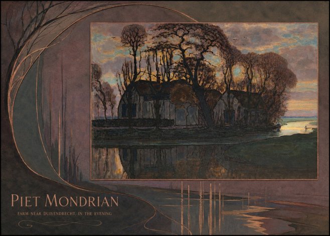 Piet Mondrian Farm Near Duivendrecht, in the Evening No4 - Plakát