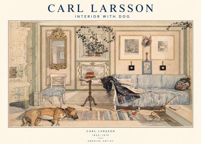 Carl Larsson Interior with Dog No1 - Plakát