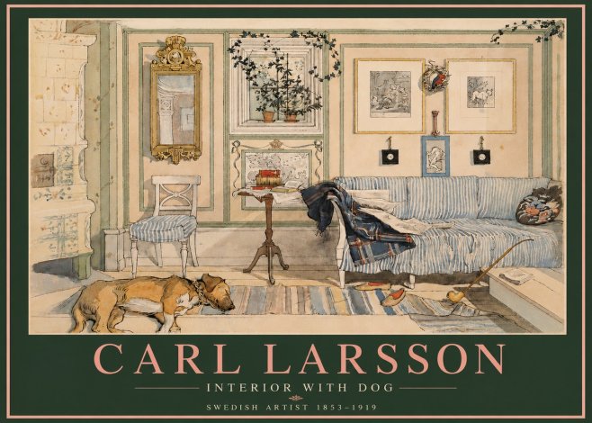 Carl Larsson Interior with Dog No4 - Plakát