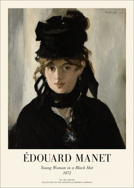 Édouard Manet Young Woman in a Black Hat I No1 - Plakát