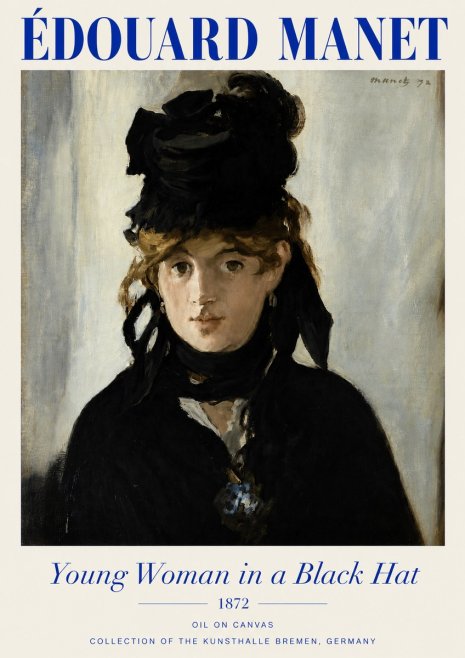 Édouard Manet Young Woman in a Black Hat I No4 - Plakát