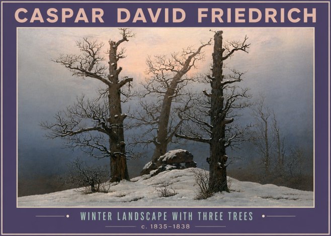 Caspar David Friedrich The Three Trees in the Snow No6 - Plakát