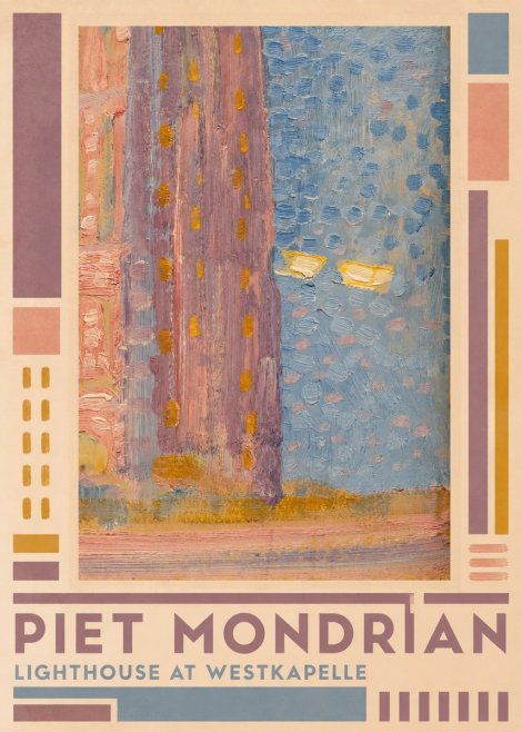 Piet Mondrian Lighthouse at Westkapelle No2 - Plakát