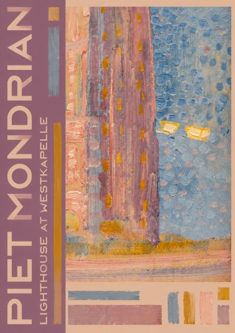 Piet Mondrian Lighthouse at Westkapelle No6 - Plakát