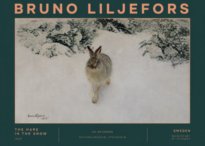 Bruno Liljefors The Hare in the Snow No2 - Plakát