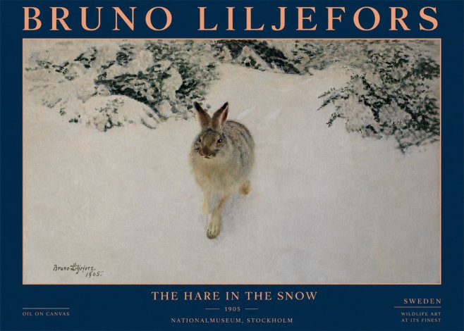 Bruno Liljefors The Hare in the Snow No4 - Plakát