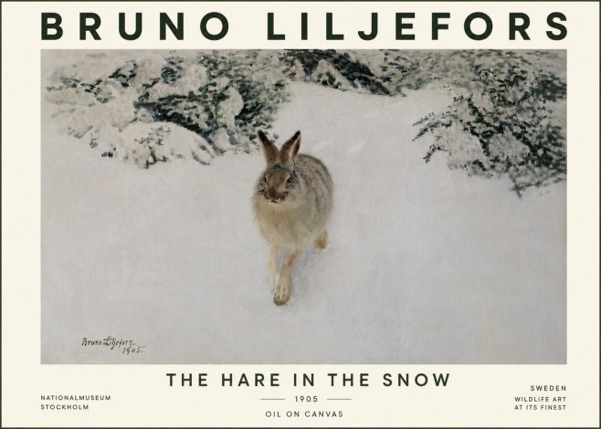 Bruno Liljefors The Hare in the Snow No5 - Plakát