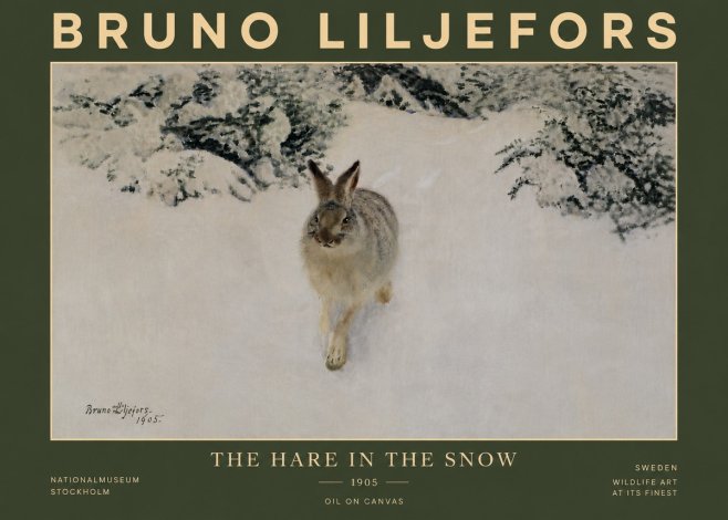 Bruno Liljefors The Hare in the Snow No6 - Plakát