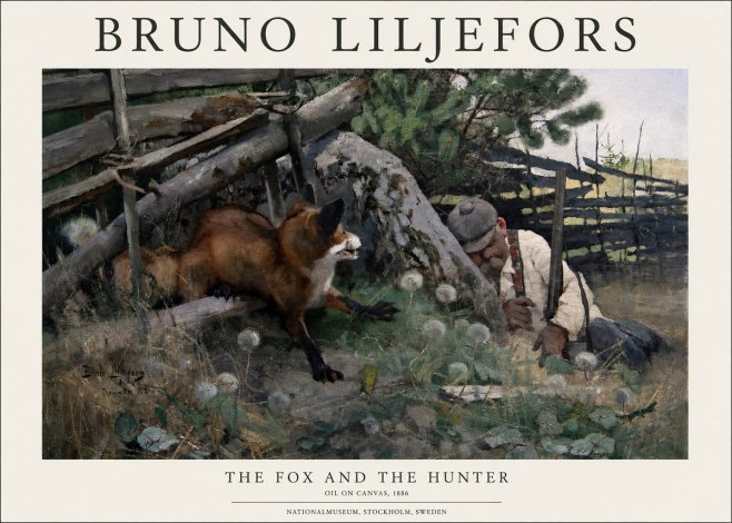 Bruno Liljefors The Fox and the Hunter No1 - Plakát
