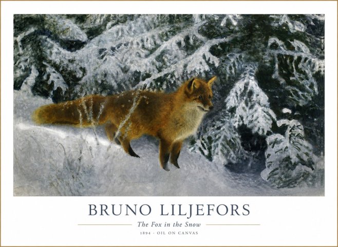 Bruno Liljefors The Fox in the Snow No1 - Plakát