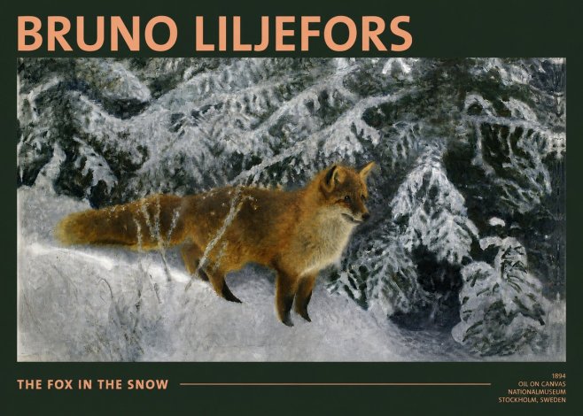 Bruno Liljefors The Fox in the Snow No2 - Plakát
