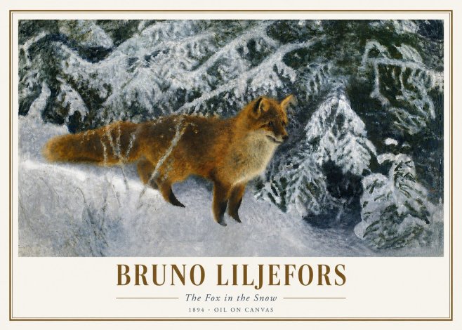 Bruno Liljefors The Fox in the Snow No3 - Plakát