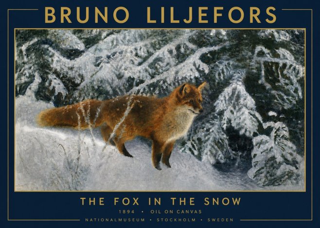 Bruno Liljefors The Fox in the Snow No5 - Plakát