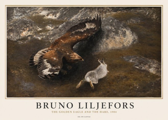 Bruno Liljefors The Golden Eagle and the Hare, 1904 No1 - Plakát