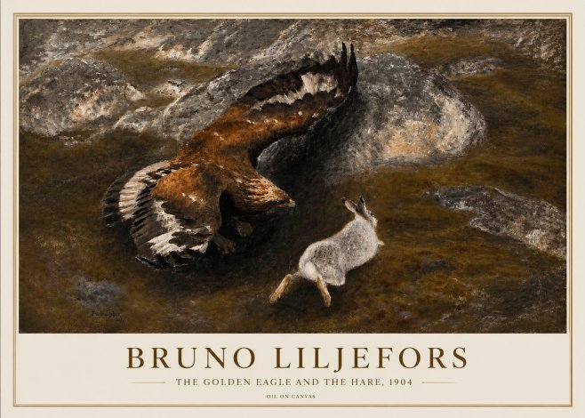 Bruno Liljefors The Golden Eagle and the Hare, 1904 No3 - Plakát