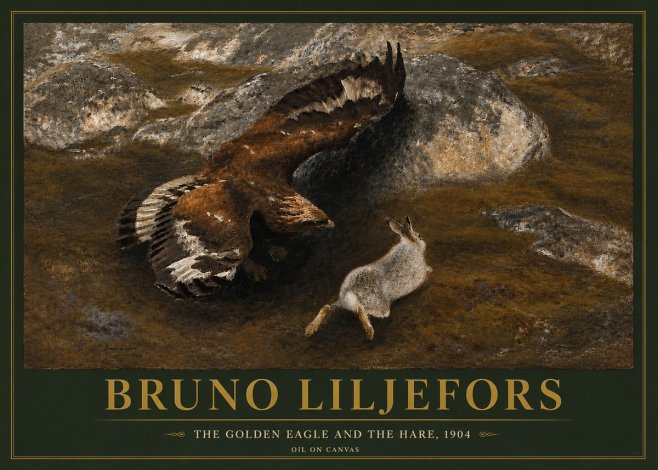 Bruno Liljefors The Golden Eagle and the Hare, 1904 No5 - Plakát