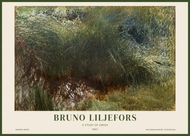 Bruno Liljefors A Study of Grass No1 - Plakát