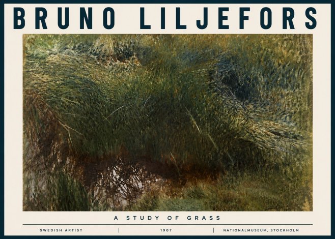 Bruno Liljefors A Study of Grass No4 - Plakát