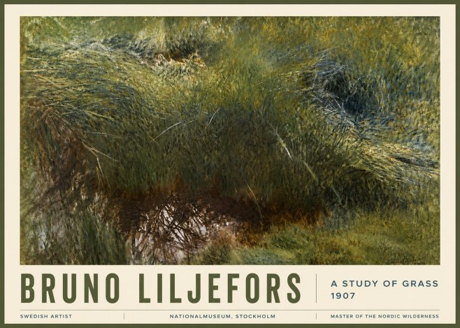 Bruno Liljefors A Study of Grass No6 - Plakát