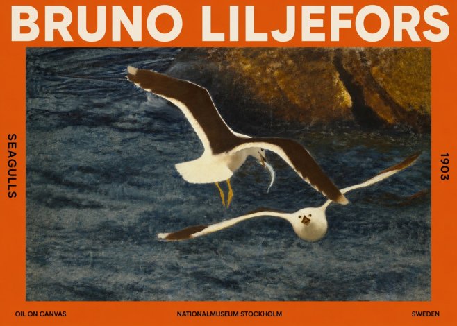 Bruno Liljefors Seagulls No2 - Plakát