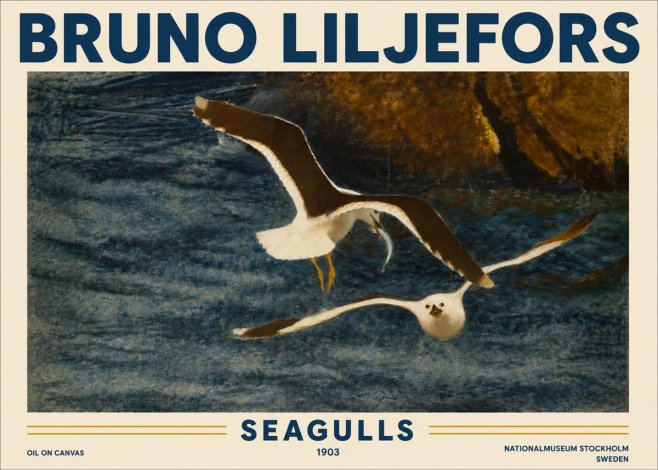 Bruno Liljefors Seagulls No4 - Plakát