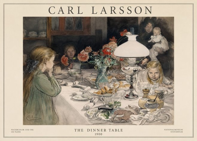 Carl Larsson The Dinner Table No1 - Plakát