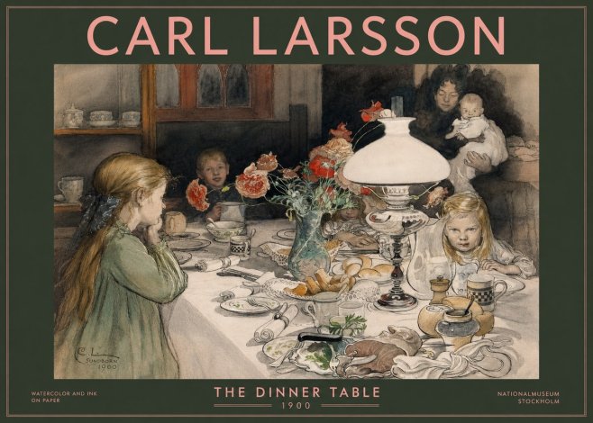 Carl Larsson The Dinner Table No3 - Plakát