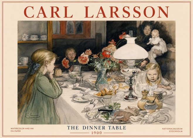 Carl Larsson The Dinner Table No6 - Plakát