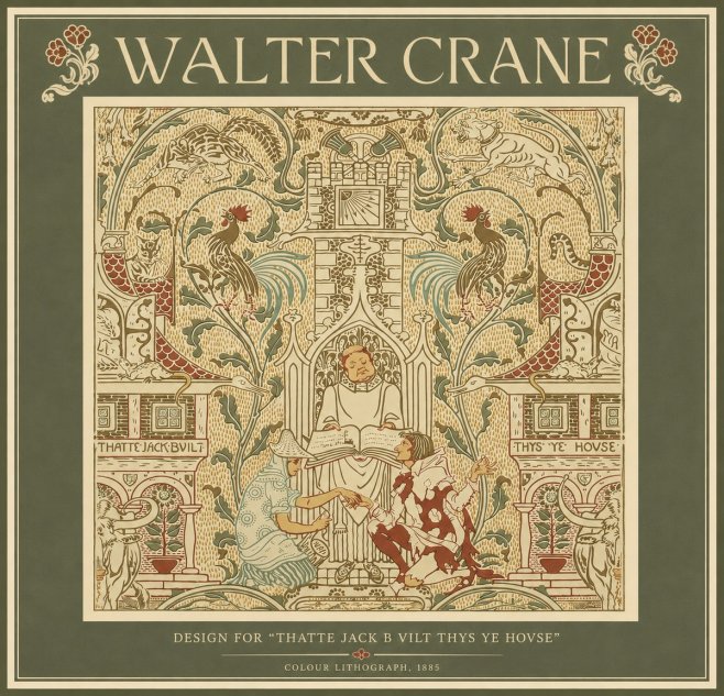 Walter Crane Design for "Thatte Jack B Vilt Thys Ye Hovse" No5 - Plakát