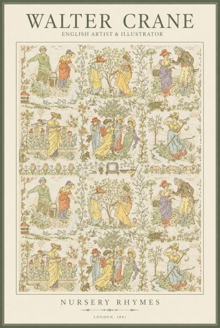 Walter Crane Nursery Rhymes No1 - Plakát