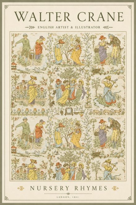 Walter Crane Nursery Rhymes No3 - Plakát